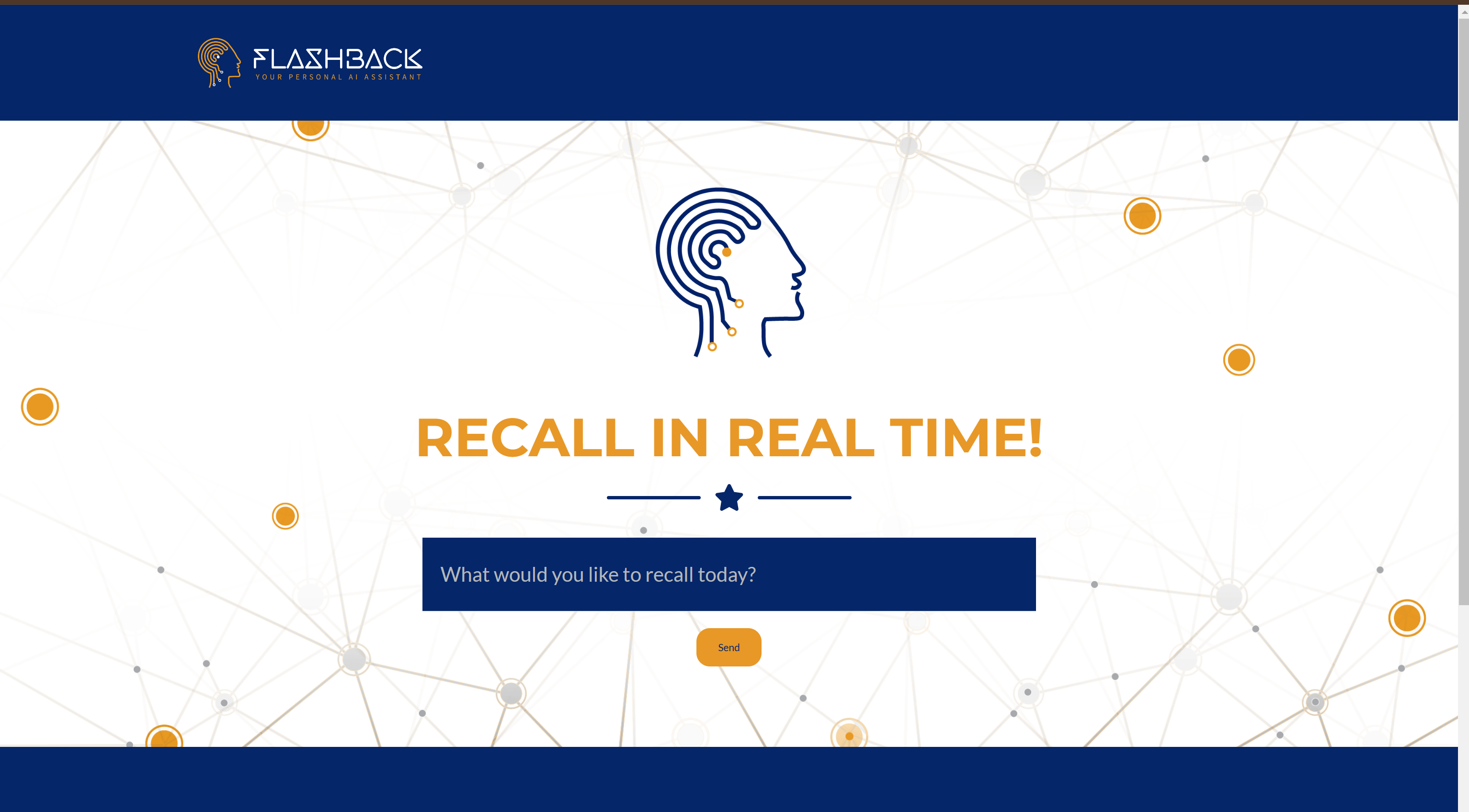 Flashback app welcome screen with logo and tagline